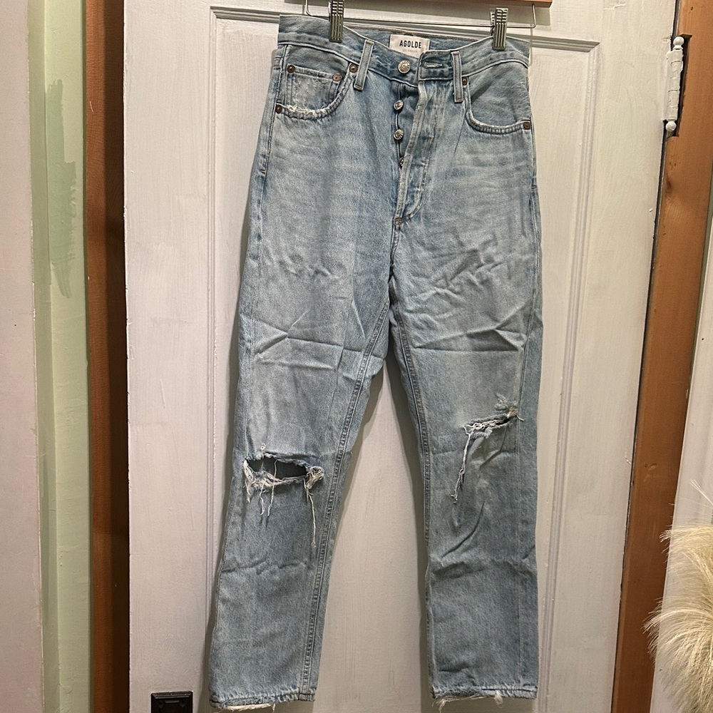Agolde women’s  Light Blue Ripped Jeans